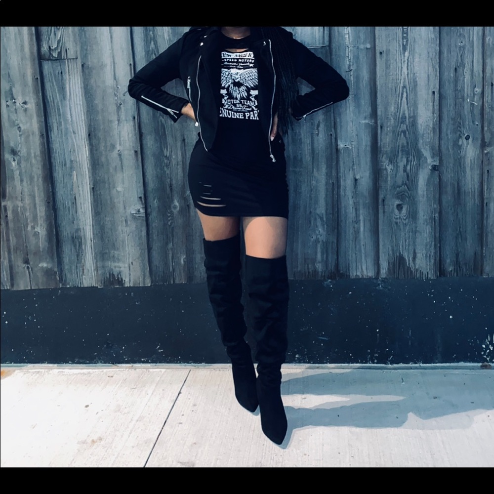Black Moto Dress